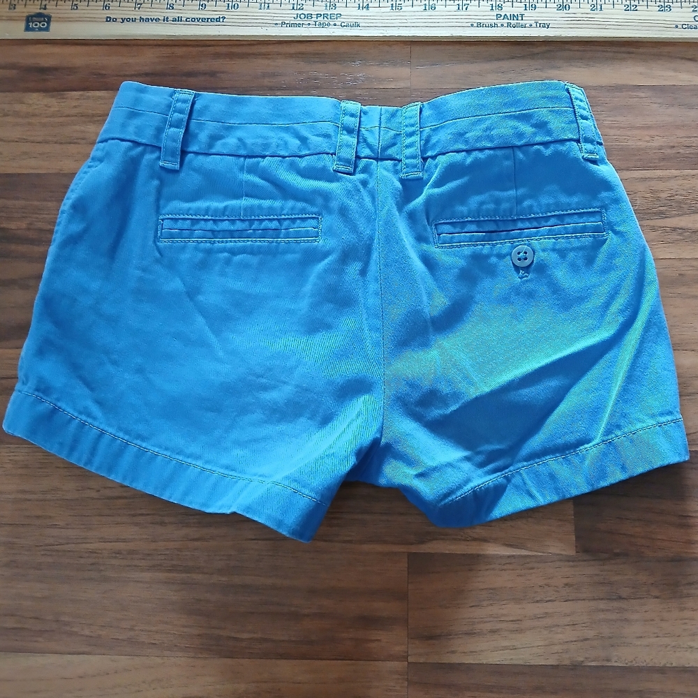 J. Crew Women's Size 00 100% Cotton High Waist Blue Women's Shorts - Picture 4 of 4